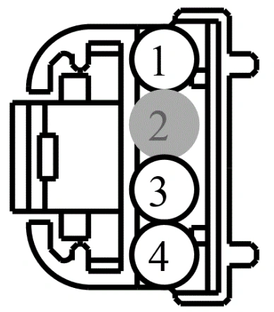 Connector End View C535 - Master Window Control Switch — original illustration 1, reference 3987