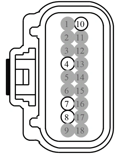 Connector End View C1582 - Proximity Warning Radar Unit — original illustration 1, reference 4190