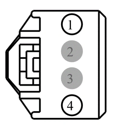 Connector End View C485 - Rear Speaker RH — original illustration 1, reference 3963