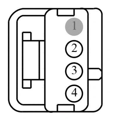 Connector End View C2434 - Steering Column Lock Module — original illustration 1, reference 4345