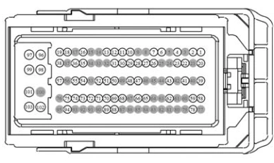 Connector End View C1551b - Powertrain Control Module (PCM) — original illustration 1, reference 4169