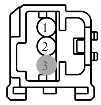 Connector End View C4850 - Convertible Top Sensor LH — original illustration 1, reference 4496