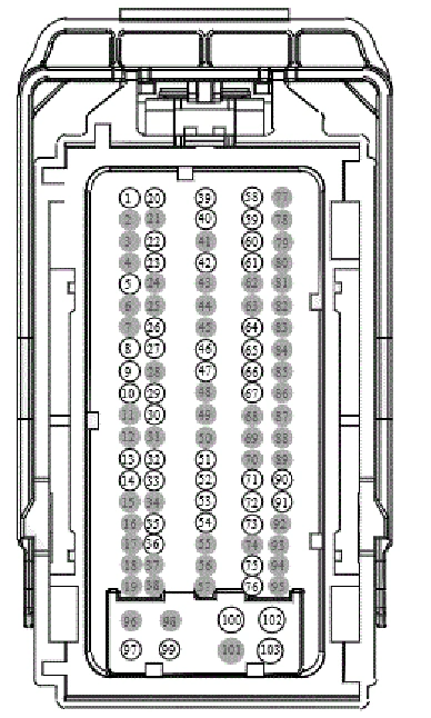 Connector End View C175b - Powertrain Control Module (PCM) — original illustration 1, reference 3751