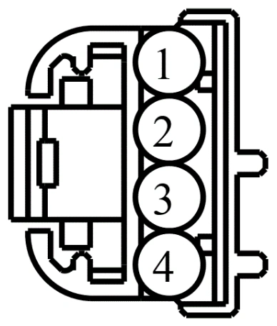 Connector End View C2429 - Downshift Paddle Switch — original illustration 1, reference 4339