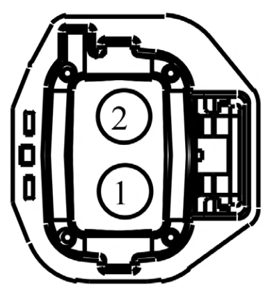 Connector End View C1074 - Cooling Fan Motor 2 — original illustration 1, reference 4078