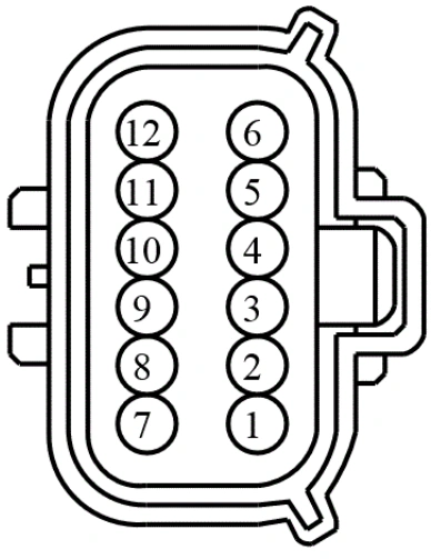 Connector End View C626 - Exterior Mirror RH — original illustration 1, reference 4012