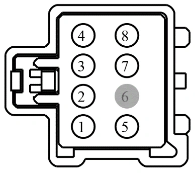 Connector End View C3035 - Front Seat Cushion Blower Motor LH — original illustration 1, reference 4364