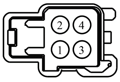 Connector End View C266 - Footwell Lamp RH — original illustration 1, reference 3849