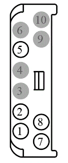 Connector End View C4109a - Subwoofer Amplifier Rear — original illustration 1, reference 4449