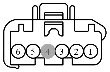 Connector End View C2091 - Temperature Door Actuator LH — original illustration 2, reference 4267