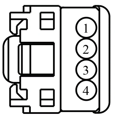 Connector End View C505 - Front Door Lock Switch LH — original illustration 1, reference 3975