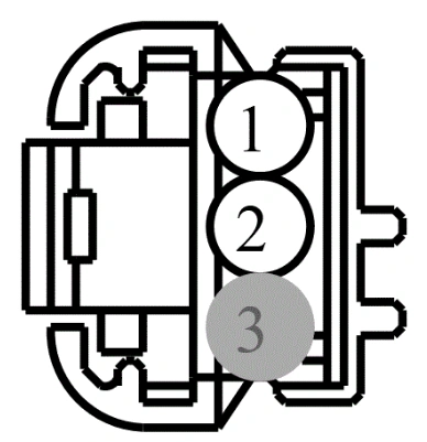 Connector End View C9111 - Convertible Top Latch Solinoid — original illustration 1, reference 4509