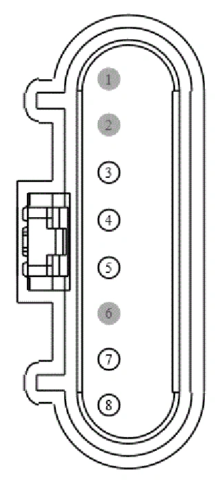 Connector End View C525 - Front Door Latch Release Motor LH — original illustration 1, reference 3985