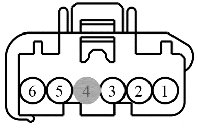 Connector End View C282 - Air Inlet Door Actuator — original illustration 1, reference 3853