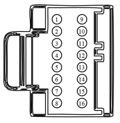 Connector End View C2470 - Audio Amplifier — original illustration 2, reference 4350