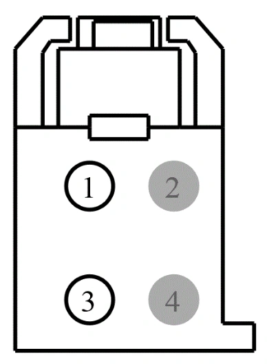 Connector End View C3074 - Front Seat Front Tilt Motor RH — original illustration 1, reference 4378