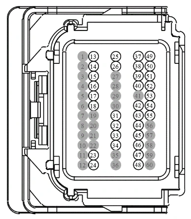 Connector End View C310b - Restraints Control Module (Rcm) — original illustration 1, reference 3869