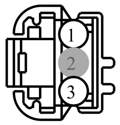 Connector End View C613 - Front Door Midwoofer Tweeter Speaker RH — original illustration 1, reference 4008