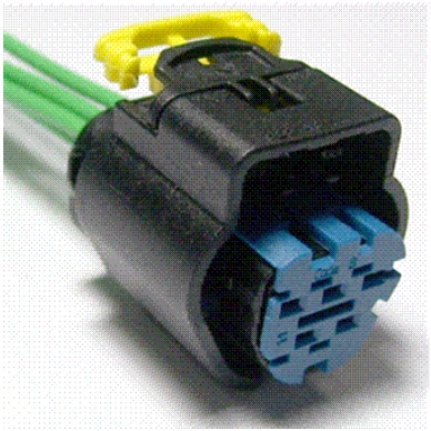 Connector End View C1074 - Cooling Fan Motor 2 — original illustration 1, reference 4077