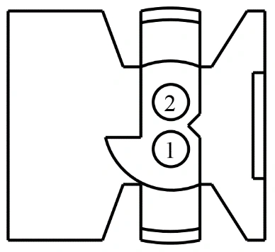 Connector End View C216a - Driver Airbag — original illustration 1, reference 3806