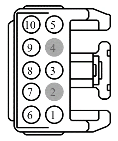 Connector End View C4830 - Convertible Top Motor 1 — original illustration 1, reference 4485