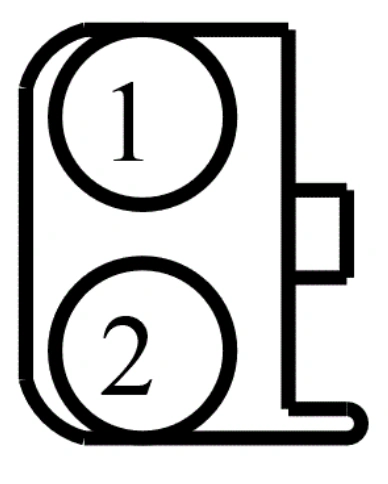 Connector End View C2436 - Footwell Air Discharge Temperature Sensor LH — original illustration 1, reference 4347
