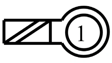 Connector End View C102b - Generator — original illustration 1, reference 3696