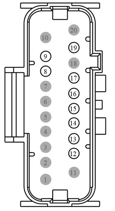 Connector End View C3050 - Inline — original illustration 1, reference 4372