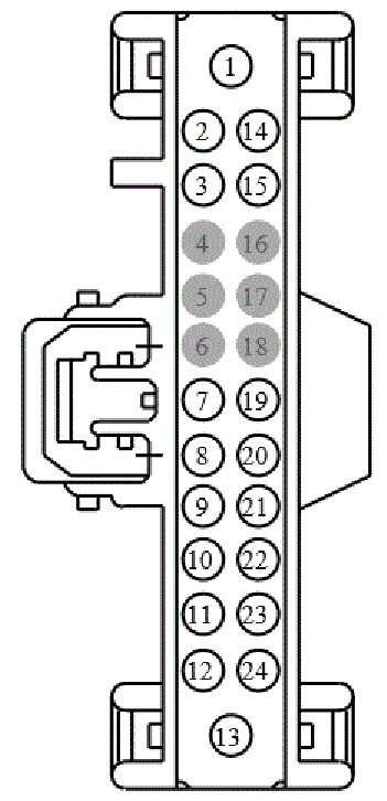 Connector End View C240a - Audio Control Module (Acm) — original illustration 1, reference 3826