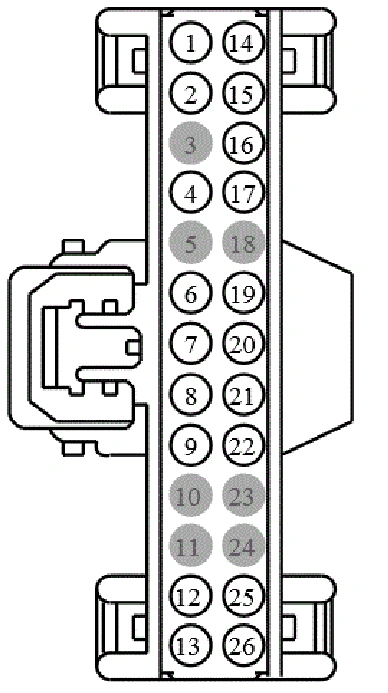 Connector End View C240b - Audio Control Module (Acm) — original illustration 1, reference 3829