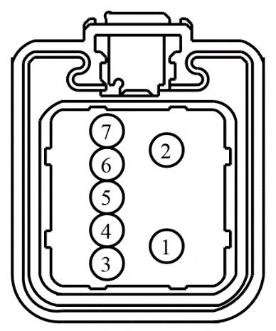Connector End View C3119 - Power Window Motor Right Rear — original illustration 1, reference 4384