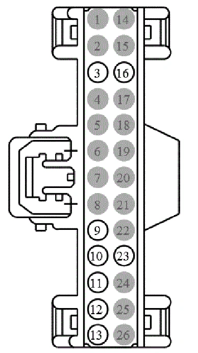 Connector End View C4368b - Body Control Module B — original illustration 1, reference 4464