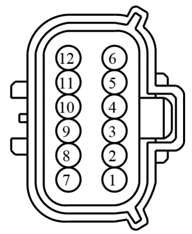 Connector End View C520 - Exterior Mirror LH — original illustration 1, reference 3981