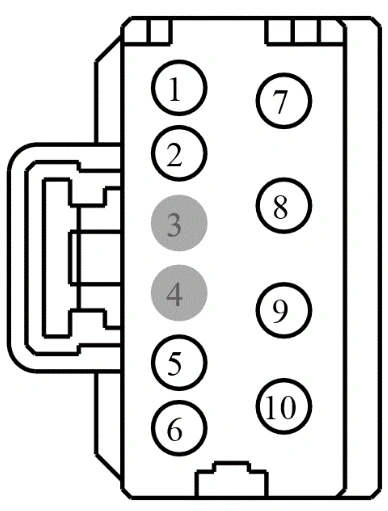 Connector End View C3190 - Front Seat Control Switch RH — original illustration 1, reference 4386