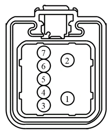 Connector End View C518 - Driver Door Window Regulator Motor — original illustration 1, reference 3979