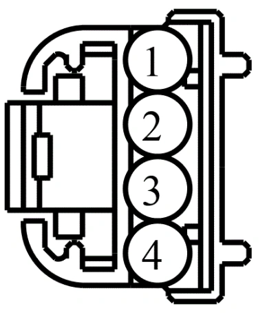 Connector End View C2428 - Upshift Paddle Switch — original illustration 1, reference 4337