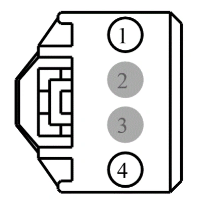 Connector End View C523 - Front Door Woofer Speaker LH — original illustration 1, reference 3983