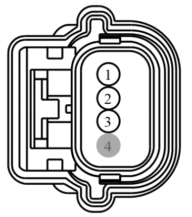 Connector End View C1651 - Active Grille Shutter — original illustration 1, reference 4235