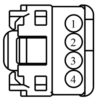 Connector End View C4339 - Luggage Compartment Lid Latch — original illustration 1, reference 4457