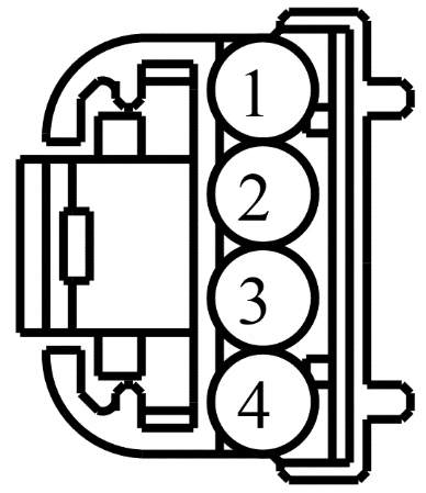 Connector End View C2999 - Steering Wheel Switch RH Upper — original illustration 1, reference 4360