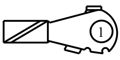 Connector End View C197c - Starter Motor — original illustration 1, reference 3786