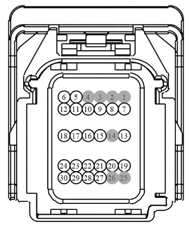 Connector End View C310a - Restraints Control Module (Rcm) — original illustration 1, reference 3866