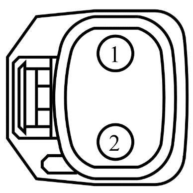 Connector End View C1465 - Front Impact Severity Sensor LH — original illustration 1, reference 4155