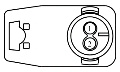 Connector End View C303 - Passenger Safety Belt Pretensioner — original illustration 1, reference 3862