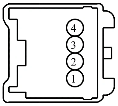 Connector End View C3369 - Scuff Plate Lamp Driver — original illustration 1, reference 4414