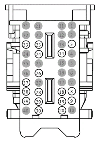 Connector End View C2280f - Body Control Module (Bcm) — original illustration 1, reference 4292