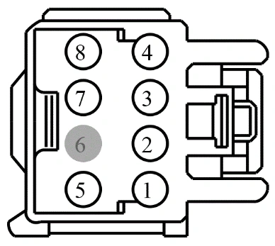 Connector End View C3034 - Front Seat Backrest Blower Motor LH — original illustration 1, reference 4362