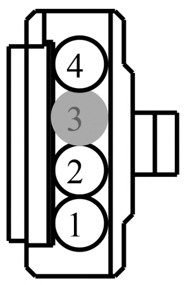 Connector End View C2600 - Inline — original illustration 2, reference 4353