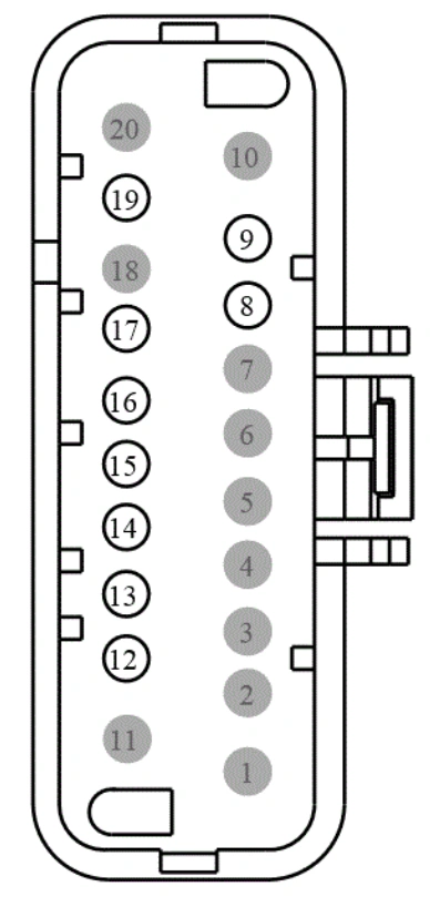 Connector End View C3050 - Inline — original illustration 1, reference 4373