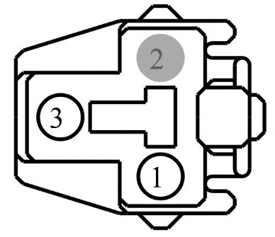 Connector End View C380 - Front Power Outlet Socket — original illustration 1, reference 3925